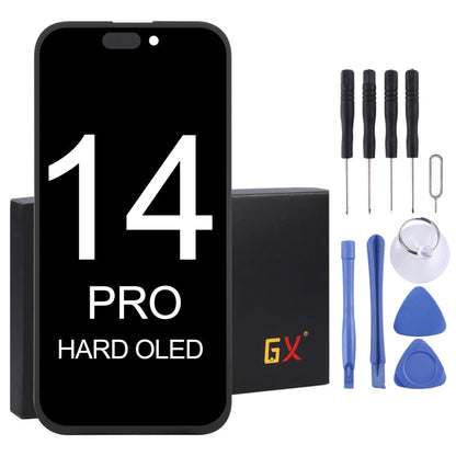 Schermo LCD OLED GX con digitalizzatore assemblaggio completo, For iPhone 13 Pro Hard, For iPhone 14 Hard, For iPhone 14 Plus Soft, For iPhone 14 Pro Hard