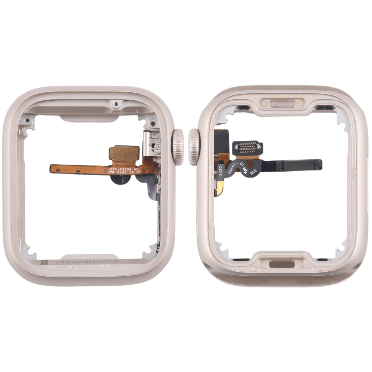 Piastra della lunetta del telaio centrale in lega di alluminio con cavo flessibile dell'asse di rotazione della corona, For Apple Watch Series 7 / 8 / 9 45MM LTE, For Apple Watch Series 7 / 8 / 9 45MM GPS, For Apple Watch Series 7 / 8 / 9 41MM LTE�����...