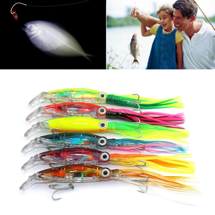 HENGJIA Esche da pesca artificiali a forma di polpo Esche da pesca bioniche con ganci, Lunghezza: 14 cm, Consegna colore casuale