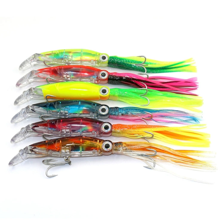 HENGJIA Esche da pesca artificiali a forma di polpo Esche da pesca bioniche con ganci, Lunghezza: 14 cm, Consegna colore casuale