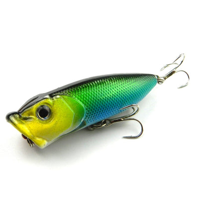 HENGJIA Esche da pesca artificiali in plastica Popper Esca da pesca bionica con ganci, Lunghezza: 6,5 cm, Consegna colore casuale, Length: 6.5cm