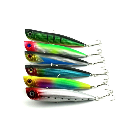 HENGJIA Esche da pesca artificiali Popper Esca da pesca bionica con ganci, Lunghezza: 10,5 cm, Consegna colore casuale, Length: 10.5 cm