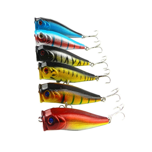 HENGJIA Esche da pesca artificiali in plastica Popper Esca da pesca bionica con ganci, Lunghezza: 9 cm, Consegna colore casuale, Length: 9 cm