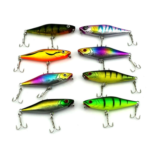 HENGJIA Esche da pesca artificiali Popper Esca da pesca bionica con ganci, Lunghezza: 7,5 cm, Consegna colore casuale, Length: 7.5 cm