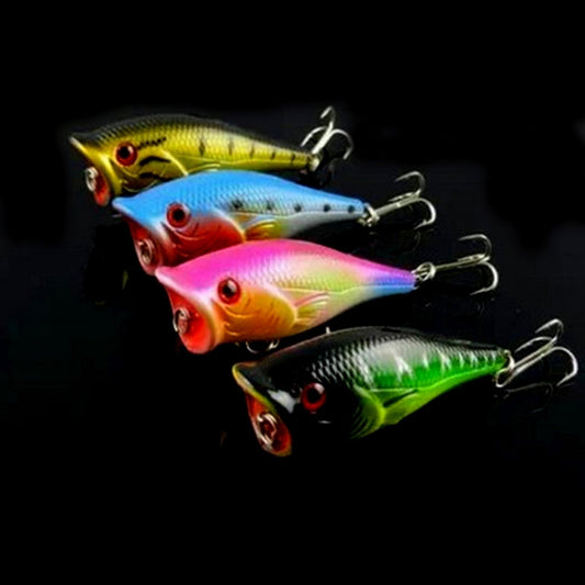 HENGJIA Esche da pesca artificiali in plastica Popper Esca da pesca bionica con ganci, Lunghezza: 6,5 cm, Consegna colore casuale, Length: 6.5 cm