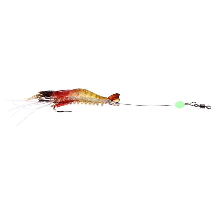 Esche da pesca a forma di gamberetti luminosi Esche da pesca artificiali con gancio, Lunghezza: 7 cm, Yellow Red