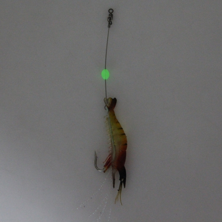 Esche da pesca a forma di gamberetti luminosi Esche da pesca artificiali con gancio, Lunghezza: 7 cm, Yellow Red