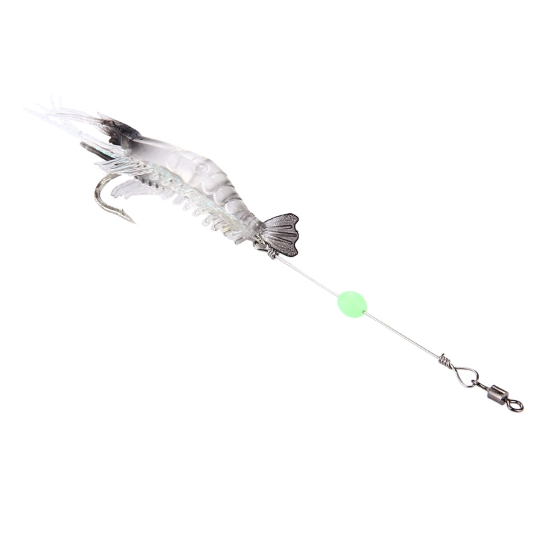Esche artificiali a forma di gamberetti luminosi, 7 cm, bianco e nero