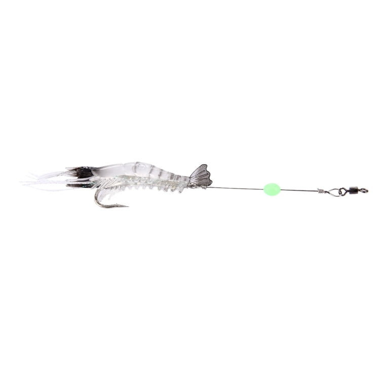 Esche artificiali a forma di gamberetti luminosi, 7 cm, bianco e nero