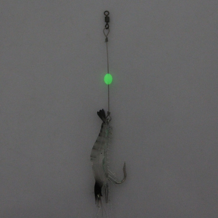 Esche artificiali a forma di gamberetti luminosi, 7 cm, bianco e nero