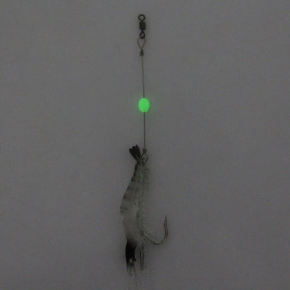 Esche artificiali a forma di gamberetti luminosi, 7 cm, bianco e nero