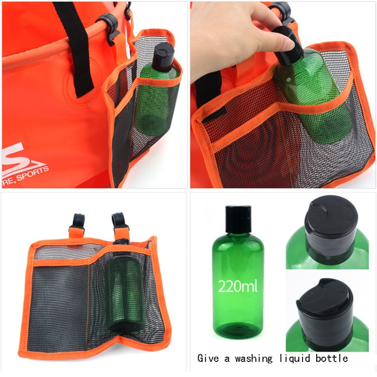 borsa-per-attrezzatura-da-pesca-da-campeggio-con-cestino-di-scarico-doppio-pieghevole-per-esterno-in-pvc-30l-4-in-1 - immagine 7