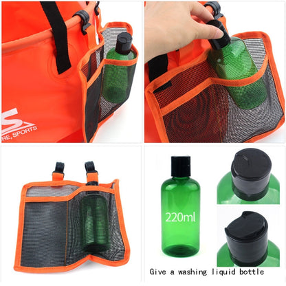 borsa-per-attrezzatura-da-pesca-da-campeggio-con-cestino-di-scarico-doppio-pieghevole-per-esterno-in-pvc-30l-4-in-1 - immagine 7