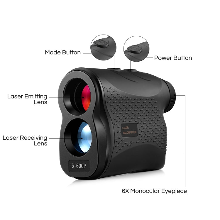 5-600P Palmare Golf Laser Strumento di misurazione della distanza Telescopio Telemetro Misuratore di distanza, 600 m, 5-600m - Novalix Store