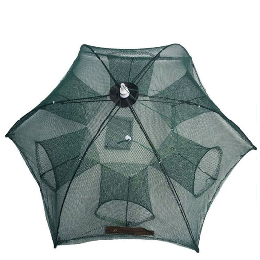 Rete da pesca pieghevole automatica a 6 fori, trappola per gamberetti, granchi, pesciolini, rete da pesca in nylon, 6 Holes