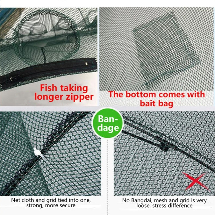 Rete da pesca pieghevole automatica a 6 fori, trappola per gamberetti, granchi, pesciolini, rete da pesca in nylon, 6 Holes