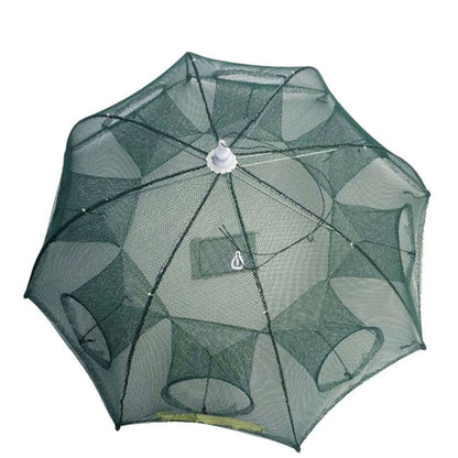 attrezzatura-da-pesca-con-rete-da-pesca-pieghevole-automatica-a-8-fori-in-nylon-per-gamberetti-granchi-pesciolini-trappola-per-pesci-8-holes - immagine 1