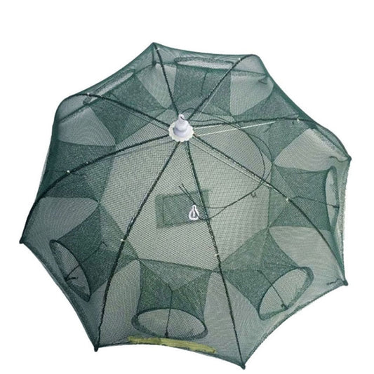 attrezzatura-da-pesca-con-rete-da-pesca-pieghevole-automatica-a-8-fori-in-nylon-per-gamberetti-granchi-pesciolini-trappola-per-pesci-8-holes - immagine 1