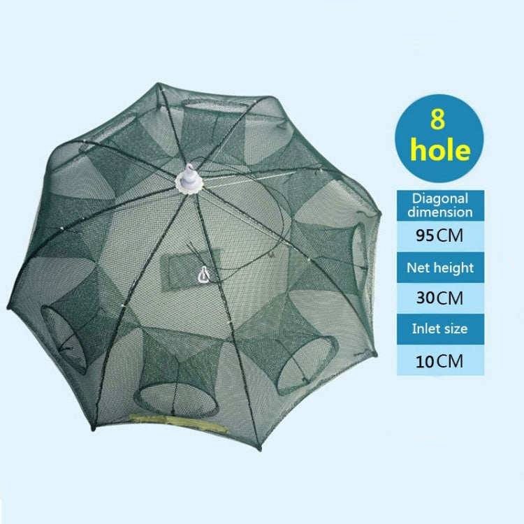 attrezzatura-da-pesca-con-rete-da-pesca-pieghevole-automatica-a-8-fori-in-nylon-per-gamberetti-granchi-pesciolini-trappola-per-pesci-8-holes - immagine 2