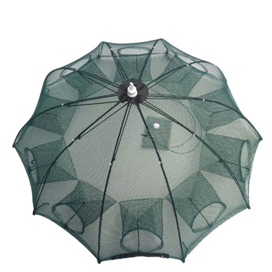 attrezzatura-da-pesca-con-rete-da-pesca-pieghevole-automatica-a-10-fori-in-nylon-per-gamberetti-granchi-pesciolini-trappola-per-pesci-10-holes - immagine 1