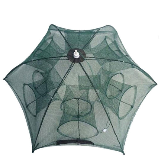 attrezzatura-da-pesca-con-rete-da-pesca-pieghevole-automatica-a-12-fori-in-nylon-per-gamberetti-granchi-pesciolini-trappola-per-pesci-12-holes - immagine 1