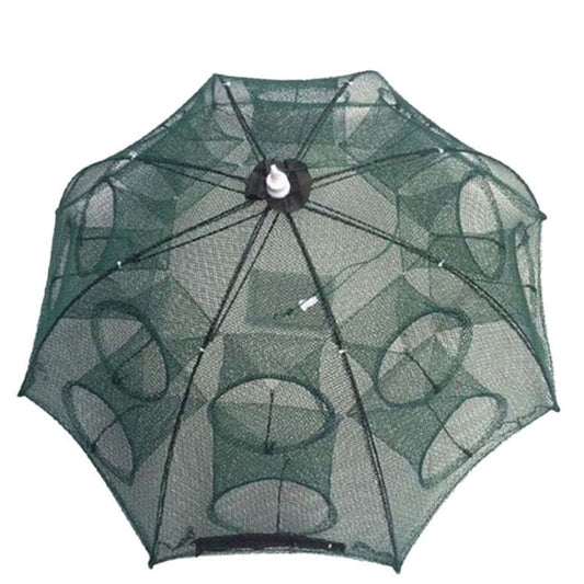 attrezzatura-da-pesca-con-rete-da-pesca-pieghevole-automatica-a-16-fori-in-nylon-per-gamberetti-granchi-pesciolini-trappola-per-pesci-16-holes - immagine 1