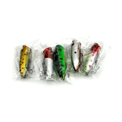 HENGJIA Esche da pesca popper artificiali Esche da pesca ecologiche con ganci, Lunghezza: 6,5 cm, Consegna colore casuale, Length: 6.5cm