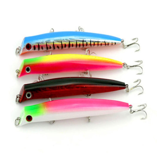 HENGJIA Esche da pesca artificiali Popper Esca da pesca bionica con ganci, Lunghezza: 12,6 cm, Consegna colore casuale, Length: 12.6 cm