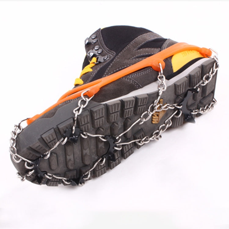 Un paio di coperture per scarpe da arrampicata con catena antiscivolo per ghiaccio da 8 denti, 8 Teeth Black, 8 Teeth Orange