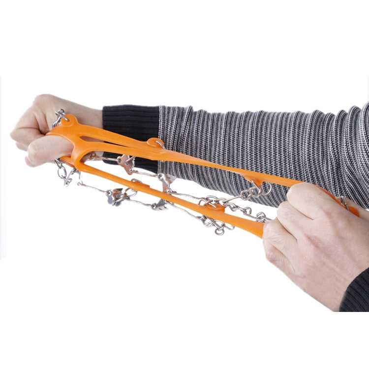 Un paio di coperture per scarpe da arrampicata con catena antiscivolo per ghiaccio da 8 denti, 8 Teeth Black, 8 Teeth Orange