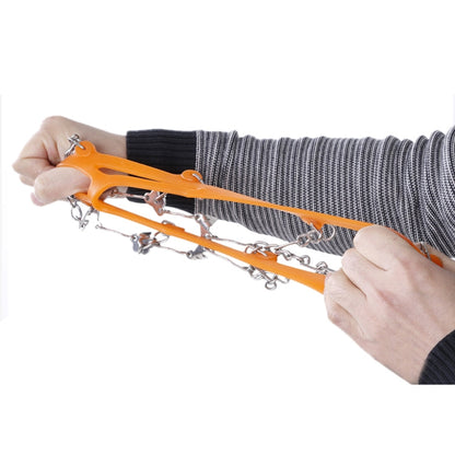 Un paio di coperture per scarpe da arrampicata con catena antiscivolo per ghiaccio da 8 denti, 8 Teeth Black, 8 Teeth Orange