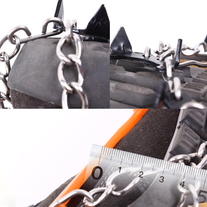 Un paio di coperture per scarpe da arrampicata con catena antiscivolo per ghiaccio da 8 denti, 8 Teeth Black, 8 Teeth Orange