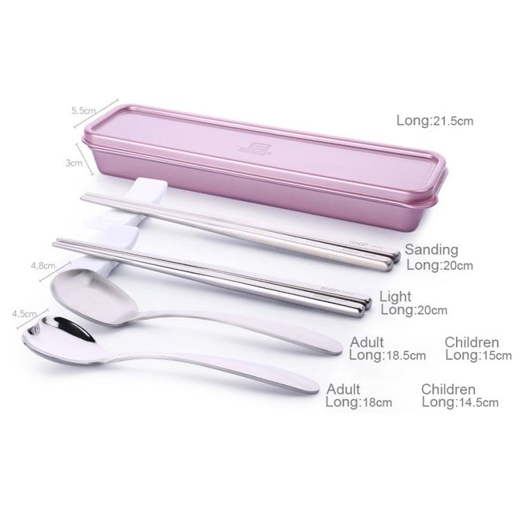 Stoviglie da esterno portatili satinate in acciaio inossidabile 304 3 in 1 per bambini, Frosted Children Gold, Polished Children Rose Gold