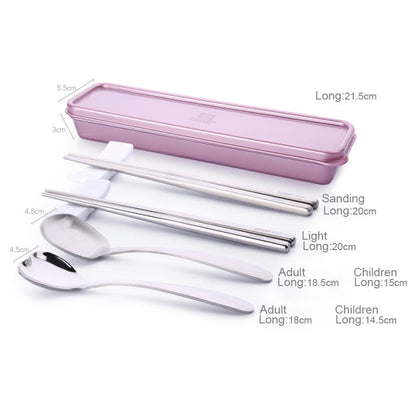 Stoviglie da esterno portatili satinate in acciaio inossidabile 304 3 in 1 per bambini, Frosted Children Gold, Polished Children Rose Gold