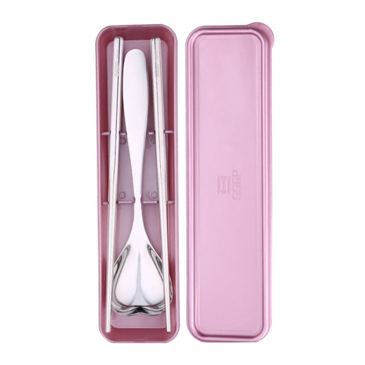 Stoviglie da esterno portatili satinate in acciaio inossidabile 304 3 in 1 per bambini, Frosted Children Gold, Polished Children Rose Gold