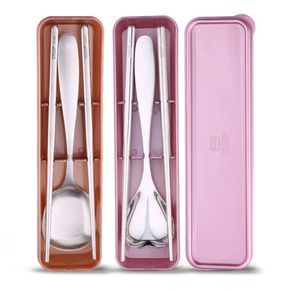 Stoviglie da esterno portatili satinate in acciaio inossidabile 304 3 in 1 per bambini, Frosted Children Gold, Polished Children Rose Gold