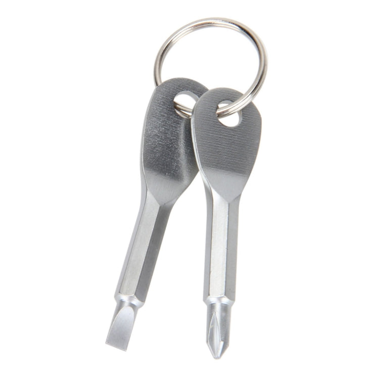 Set di cacciaviti a croce portatili 2 in 1 da esterno con portachiavi, 2 in 1 (Black), 2 in 1 (Silver)