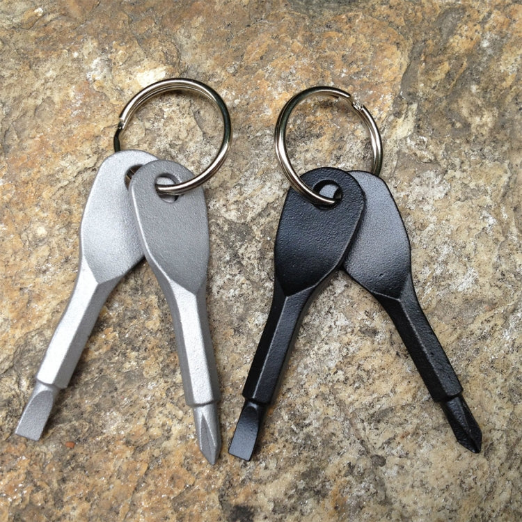 Set di cacciaviti a croce portatili 2 in 1 da esterno con portachiavi, 2 in 1 (Black), 2 in 1 (Silver)