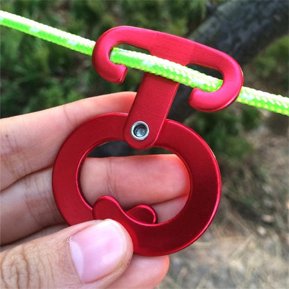 5 pezzi in lega di alluminio per arrampicata all'aperto, escursionismo, campeggio, corda, gancio, tenda, luce, fibbia sospesa, 3pcs Rope Hanger Hook - Novalix Store