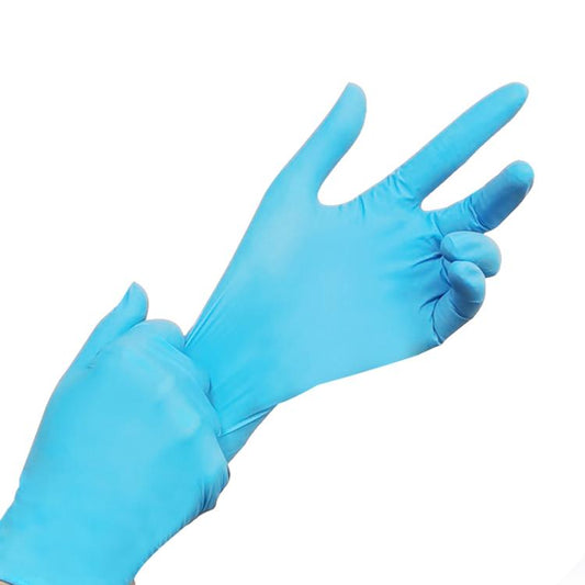 Guanti Monouso Blu in Butirronitrile - 100 Pezzi, Taglia L (Larghezza