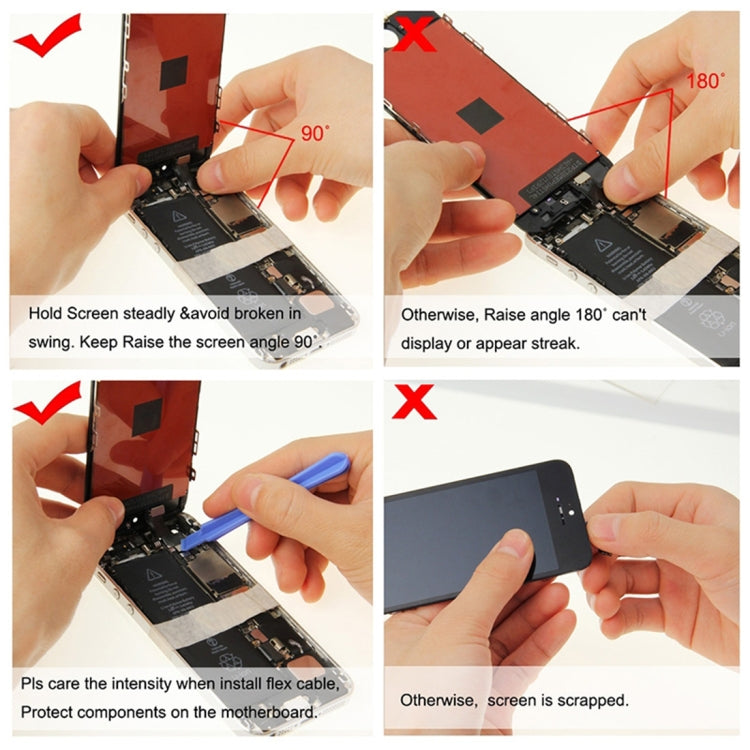 Schermo LCD e digitalizzatore assemblato completo con fotocamera frontale per iPhone 5S, 4 in 1 for i5s White, 4 in 1 for i5s Black
