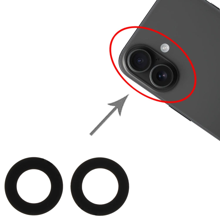 Per iPhone 16 / 16 Plus 2 in 1 Obiettivo fotocamera posteriore, For iPhone 16 / 16 Plus