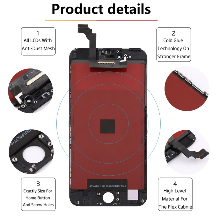 Schermo LCD e digitalizzatore assemblato completo per iPhone 6 Plus, i6 Plus Black, i6 Plus White