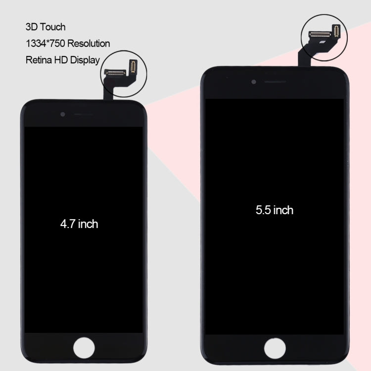 Schermo LCD e digitalizzatore assemblato completo per iPhone 6S, i6S White, i6S Black