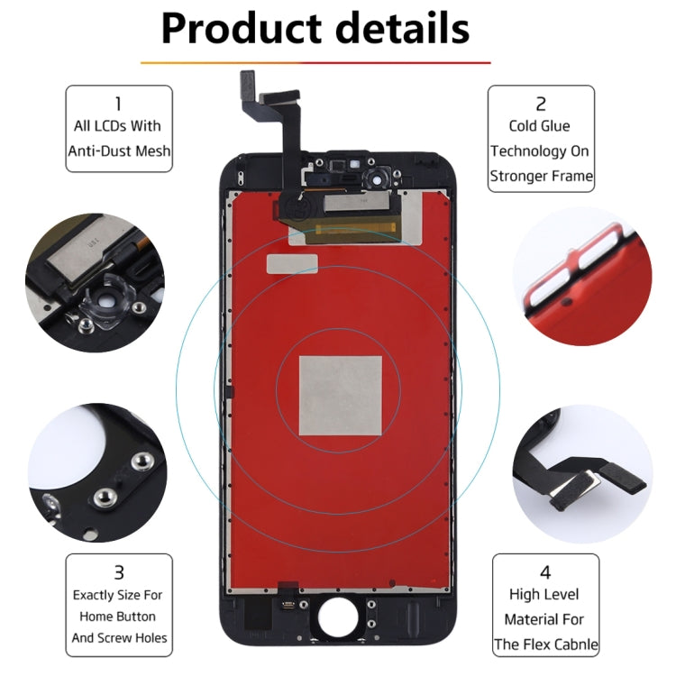 Schermo LCD e digitalizzatore assemblato completo per iPhone 6S, i6S White, i6S Black