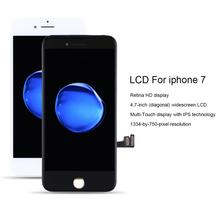 Schermo LCD e digitalizzatore completo per iPhone 7, i7 White, i7 Black