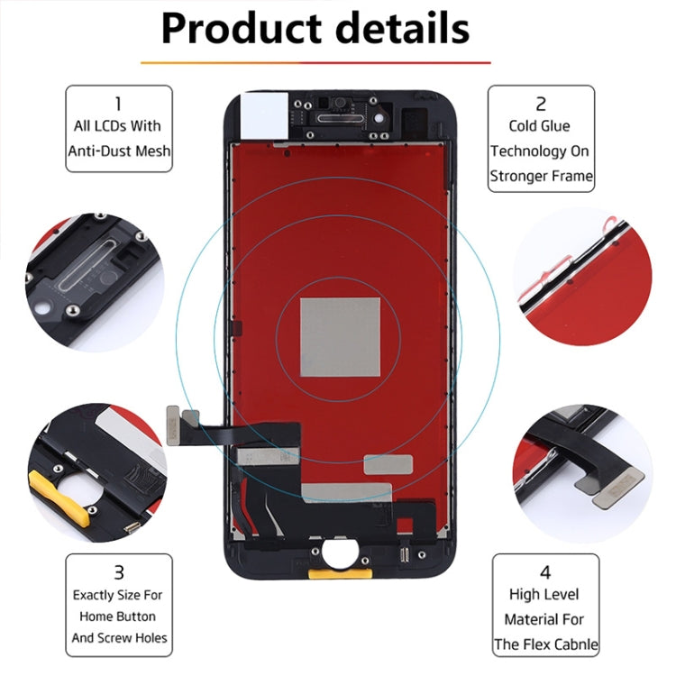 Schermo LCD e digitalizzatore completo per iPhone 7, i7 White, i7 Black