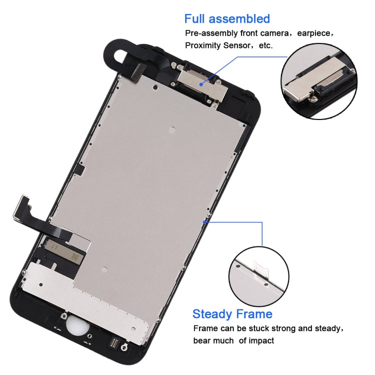 L'assemblaggio completo dello schermo LCD e del digitalizzatore include la fotocamera frontale per iPhone 7, i7 White with Camera, i7 Black with Camera