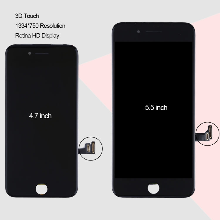 Schermo LCD e digitalizzatore assemblato completo per iPhone 7 Plus, i7 Plus White, i7 Plus Black