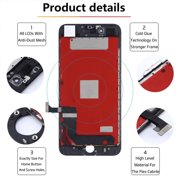Schermo LCD e digitalizzatore assemblato completo per iPhone 7 Plus, i7 Plus White, i7 Plus Black